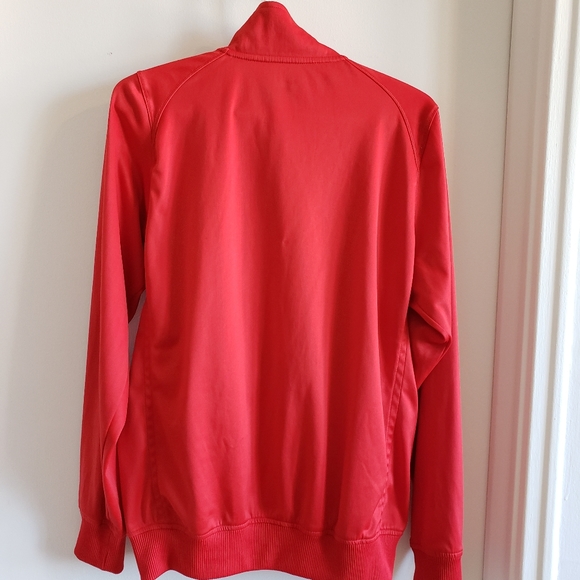 Nike Red White Stripe Sport Zip Up Warm Up Jacket Men Woman Small Like Brand New - Picture 2 of 15